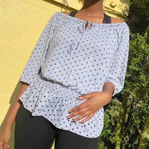 Almost Famous Polka Dot Top Blouse